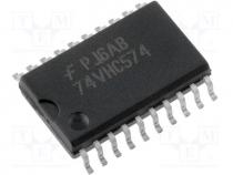 74VHC574M - IC  digital, D flip-flop, Channels  8, Inputs  10, VHC, SMD, SO20-W