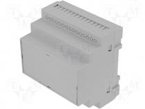 DIN Rail Enclosures - ABS enclosure, DIN rail mount 87x90x65 snap fastener