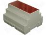 ABS enclos.DIN rail mount 65x90x105 snap fast.red filt.