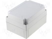 ABS150/100HG - Fibox ABS plastic enclosure 180x130x100mm grey cover