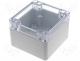 G256C - Polycarbonate enclosure, transparent 82x80x55mm