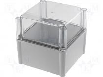 PC191918T - Polycarbonate enclosure SOLID 188x188x180mm transp. cov