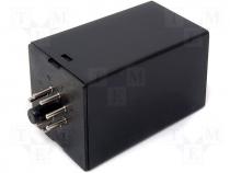 PP50N - Relay enclosure with plug 8pin 78x48x48mm noryl black