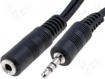 Cable assemblies - Plug, stereo JACK 3,5/GN,3,5 5m