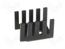 Heatsinks - tsink, U type 21K/W 12,7mm, blackened TO220,TO202