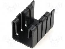 HS-010 - Heatsink black finished L=19mm 26,8K/W TO220 clip mount