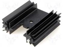 Heatsink black finished L=38,1mm 10,8K/W for TO220