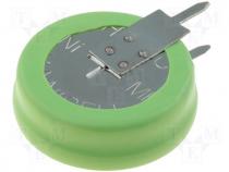 Rechargeable battery Ni-MH 1.2V 0.08Ah Leads 2 pin Ø16x6mm