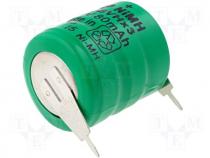 Rechargeable Batteries - Rechargeable cell Ni-MH 3,6V 80mAh dia 16x18mm 2pin