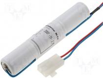 Rechargeable battery 3,6V 1500mAh 23x129mm leads