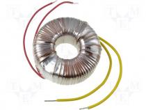 Toroidal mains transformer, 80W, 230/12V