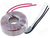 Toroidal mains transformer, 80W, 230/2x12V