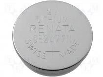   - Lithium coin bat. CR2477N 3V 950mAh dia24,5x7,7 RENATA